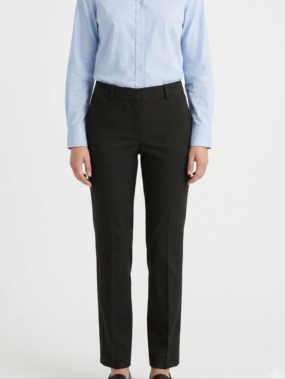 J.Crew Black Stretch Wool Trousers Size 6 Classic Straight Leg Dress Work Pants
